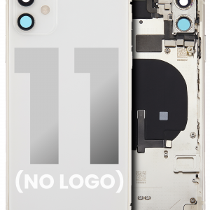 Back Housing W/ Small Components Pre-Installed For iPhone 11 (No Logo) (Aftermarket Plus) (White)