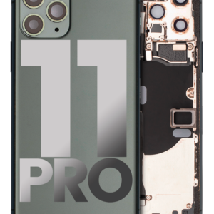 Back Housing W/ Small Components Pre-Installed For iPhone 11 Pro (Used OEM Pull: Grade C) (Matte Midnight Green)
