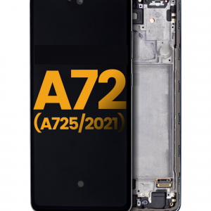 OLED Assembly With Frame For Samsung A72 (A725 / 2021) (Refurbished) (Awesome Black)
