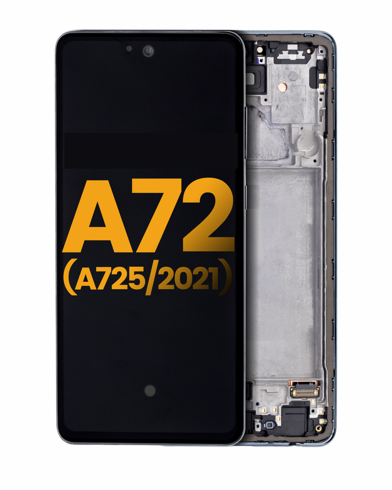 OLED Assembly With Frame For Samsung A72 (A725 / 2021) (Refurbished) (Awesome Black)