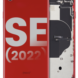 Back Housing W/ Small Components Pre-Installed For iPhone SE (2022) (Used OEM Pull: Grade B) (Red)