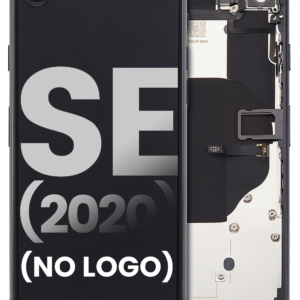Back Housing W/ Small Components Pre-Installed For iPhone SE (2020) (No Logo) (Aftermarket Plus) (Black)
