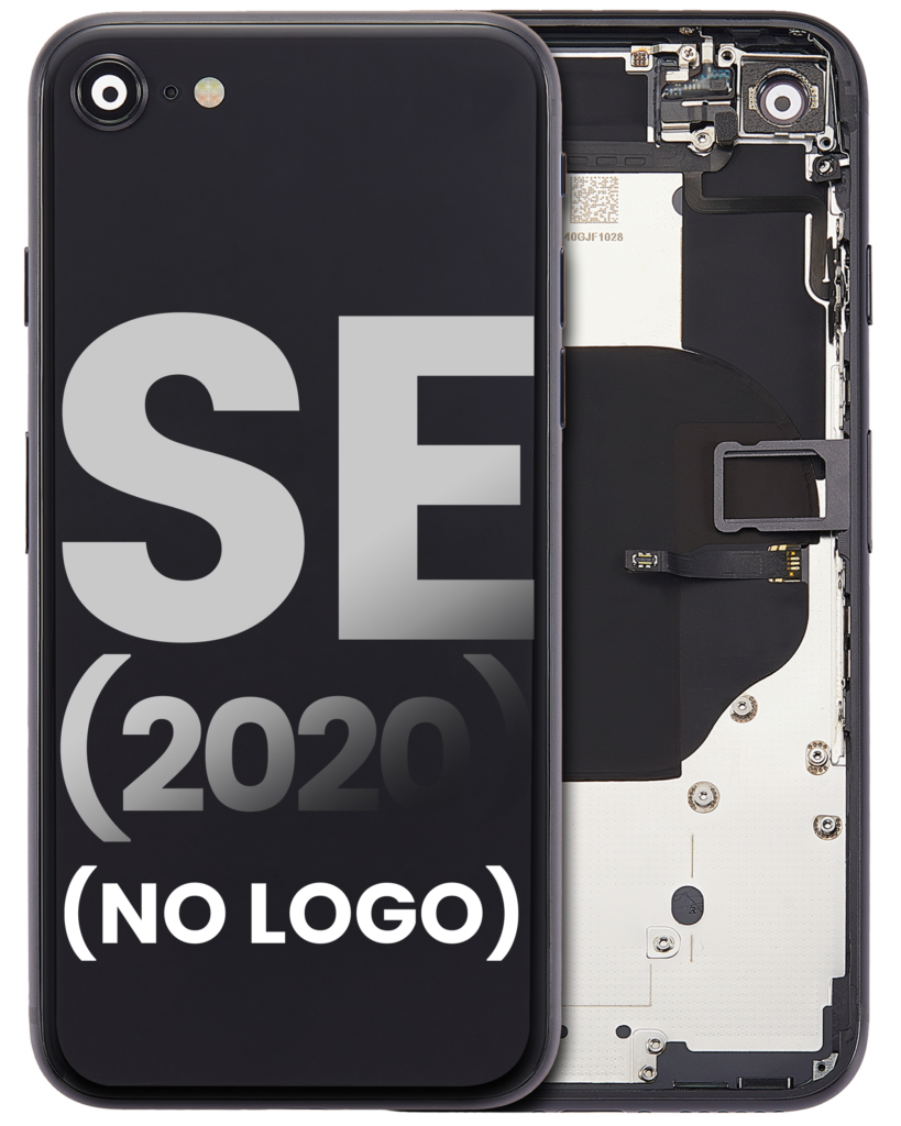 Back Housing W/ Small Components Pre-Installed For iPhone SE (2020) (No Logo) (Aftermarket Plus) (Black)