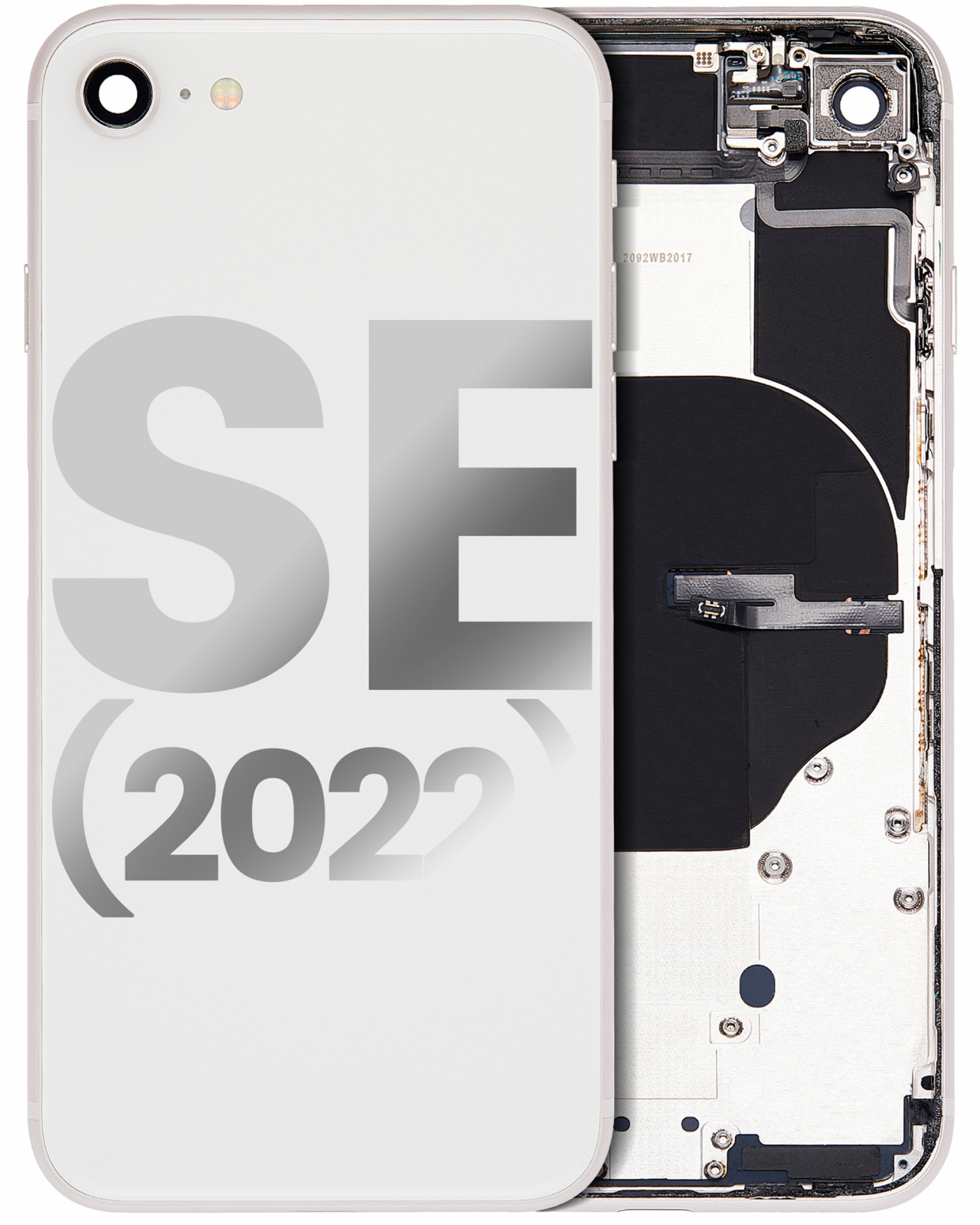 Back Housing W/ Small Parts For iPhone SE (2022) (Used OEM Pull: Grade C) (Starlight)