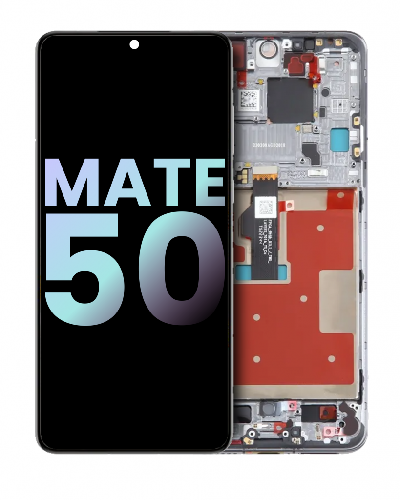 OLED Assembly With Frame For Huawei Mate 50 (Genuine OEM) (Silver)
