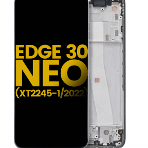 OLED Assembly With Frame For Motorola Edge 30 Neo (XT2245-1 / 2022) (Refurbished) (Black Onyx)