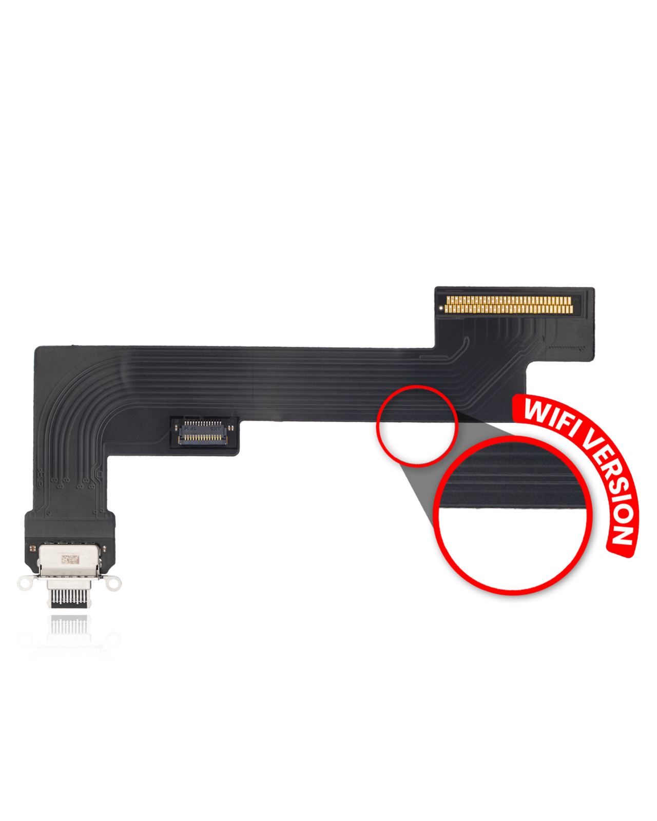 Charging Port Flex Cable For iPad Air 4 (WiFi Only) (Aftermarket Plus) (Black)