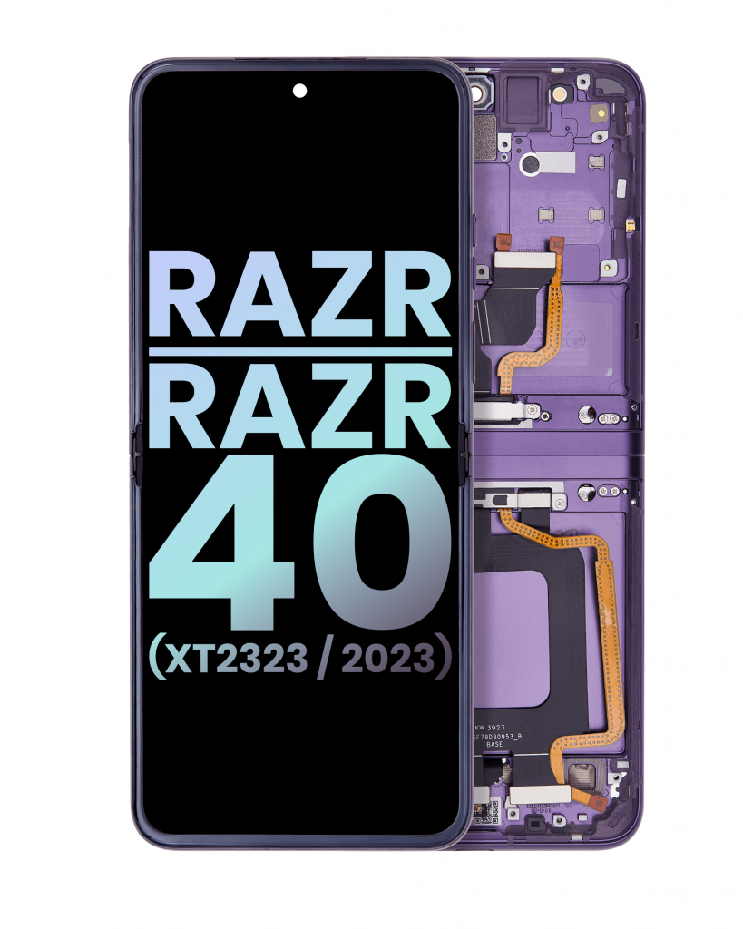 Main OLED Assembly With Frame For Motorola Razr 2023 / Razr 40 (XT2323 / 2023) (Genuine OEM) (Grape Compote)