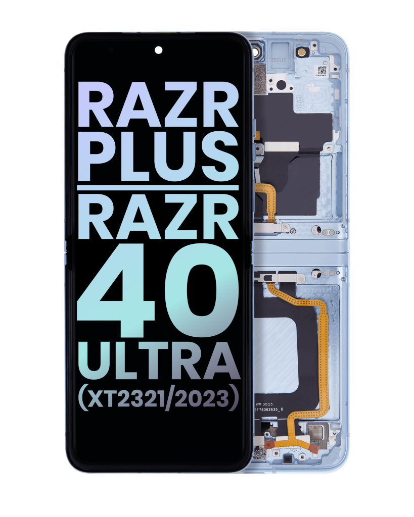 Inner OLED Assembly With Frame For Motorola Moto Razr Plus 2023 / Razr 40 Ultra (XT2321 / 2023) (Genuine OEM) (Glacier Blue)
