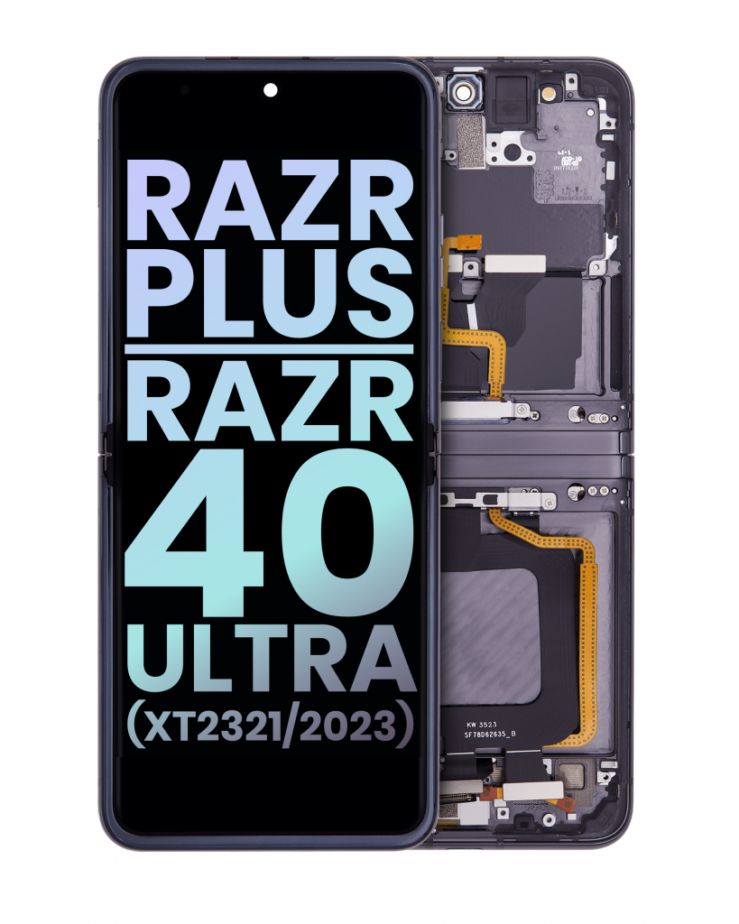 Inner OLED Assembly With Frame For Motorola Moto Razr Plus 2023 / Razr 40 Ultra (XT2321 / 2023) (Genuine OEM) (Infinite Black)