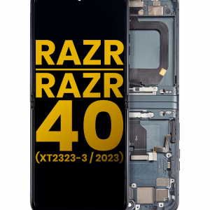 Main OLED Assembly With Frame For Motorola Razr 2023 / Razr 40 (XT2323 / 2023) (Refurbished) (Sage Green)
