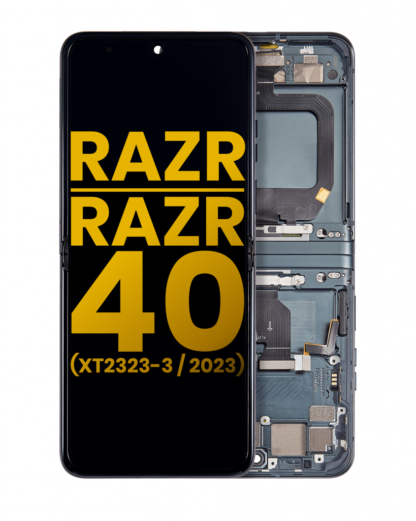 Main OLED Assembly With Frame For Motorola Razr 2023 / Razr 40 (XT2323 / 2023) (Refurbished) (Sage Green)