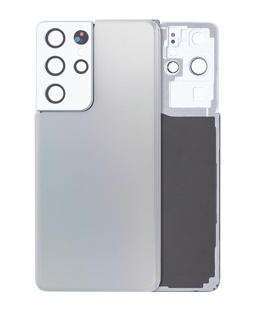 Back Cover Glass With Camera Lens For Samsung Galaxy S21 Ultra (Service Pack) (Phantom Silver)