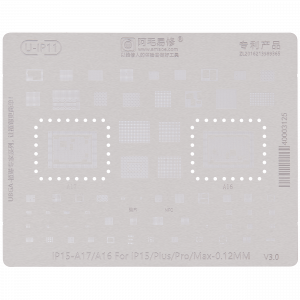 U-IP11 0.12MM A16/A17 Universal CPU Rework Repair BGA Reballing Stencil for iPhone 15 Series (Amaoe) (V3.0)