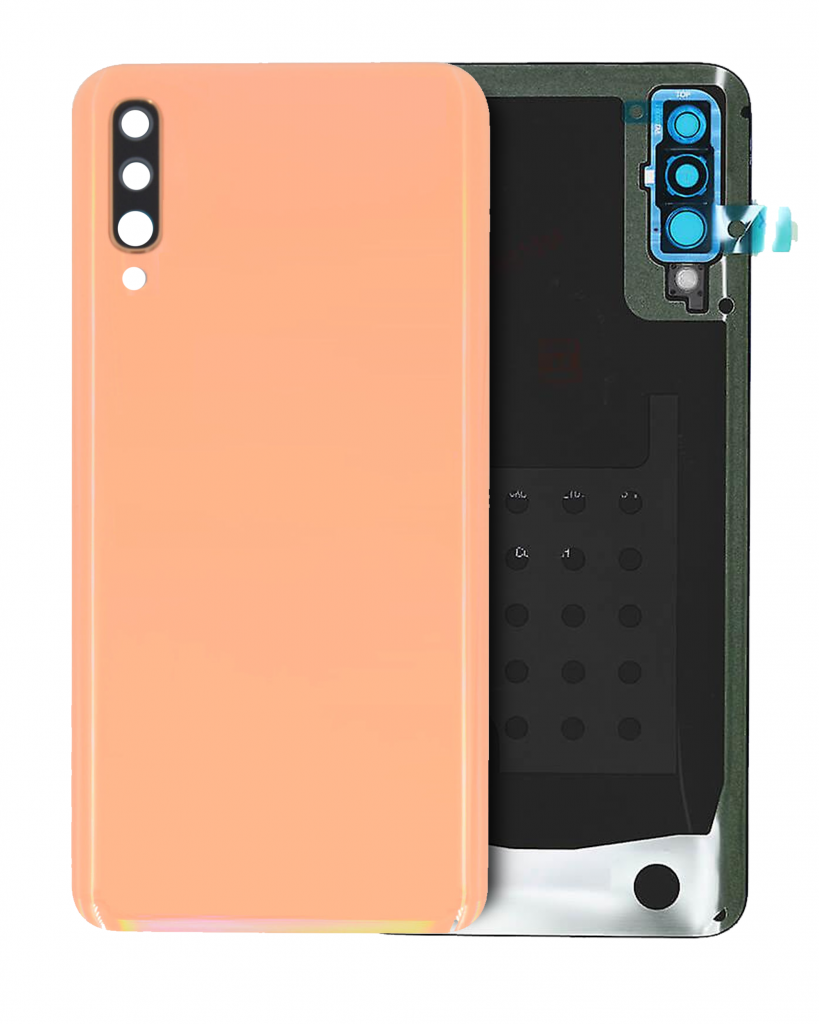 Back Cover Glass With Camera Lens For Samsung Galaxy A50 (A505 /2019) (Service Pack) (Orange)