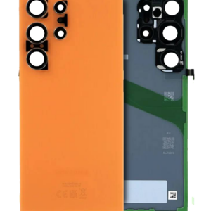 Back Cover Glass With Camera Lens For Samsung Galaxy S24 Ultra (Service Pack) (Titanium Orange)