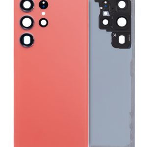 Back Cover Glass With Camera Lens For Samsung Galaxy S23 Ultra (Service Pack) (Red)
