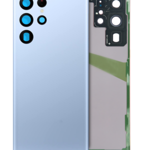 Back Cover Glass With Camera Lens For Samsung Galaxy S22 Ultra (Service Pack) (Sky Blue)