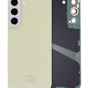 Back Cover Glass With Camera Lens For Samsung Galaxy S22 (Service Pack) (Cream)