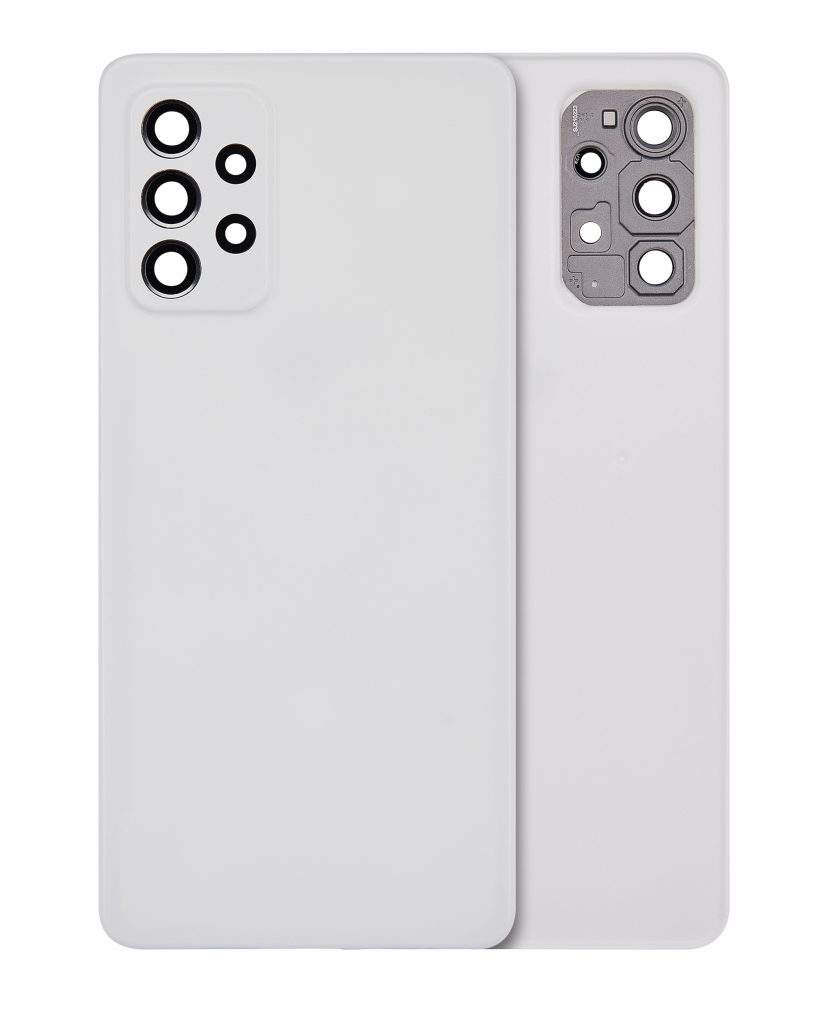 Back Cover Glass With Camera Lens For Samsung Galaxy A72 (A725 / 2021) (Service Pack) (White)