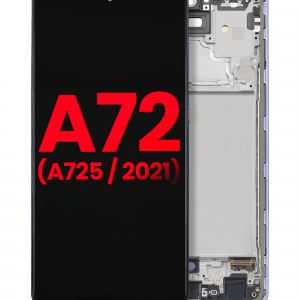OLED Assembly With Frame For Samsung A72 (A725 / 2021) (6.67") (Aftermarket Plus) (Awesome Violet)