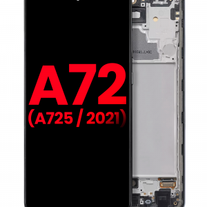 OLED Assembly With Frame For Samsung A72 (A725 / 2021) (6.67") (Aftermarket Plus) (Awesome Black)