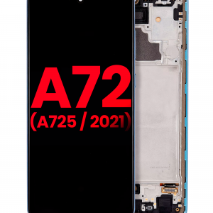 OLED Assembly With Frame For Samsung A72 (A725 / 2021) (6.67") (Aftermarket Plus) (Awesome Blue)