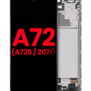 OLED Assembly With Frame For Samsung A72 (A725 / 2021) (6.67") (Aftermarket Plus) (Awesome White)
