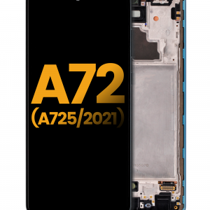 OLED Assembly With Frame For Samsung A72 (A725 / 2021) (Refurbished) (Awesome Blue)