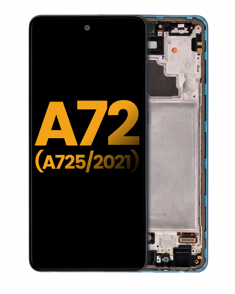 OLED Assembly With Frame For Samsung A72 (A725 / 2021) (Refurbished) (Awesome Blue)