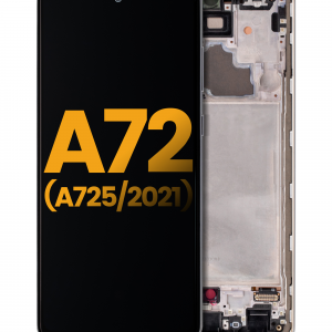 OLED Assembly With Frame For Samsung A72 (A725 / 2021) (Refurbished) (Awesome White)