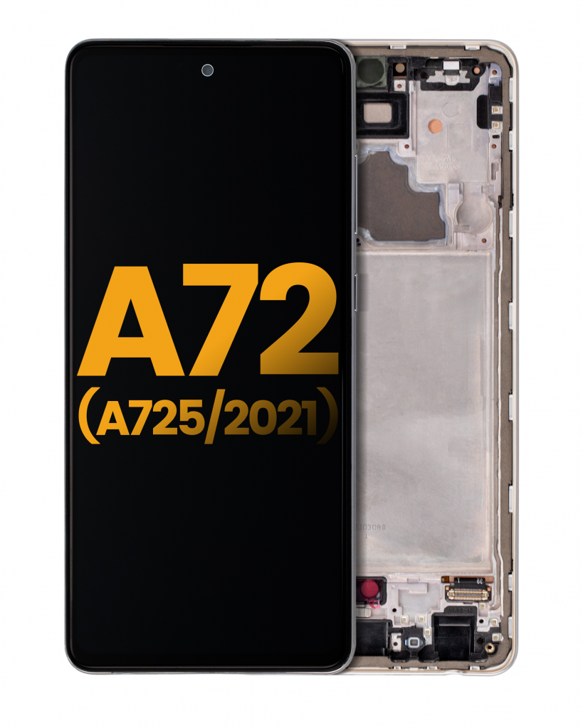 OLED Assembly With Frame For Samsung A72 (A725 / 2021) (Refurbished) (Awesome White)