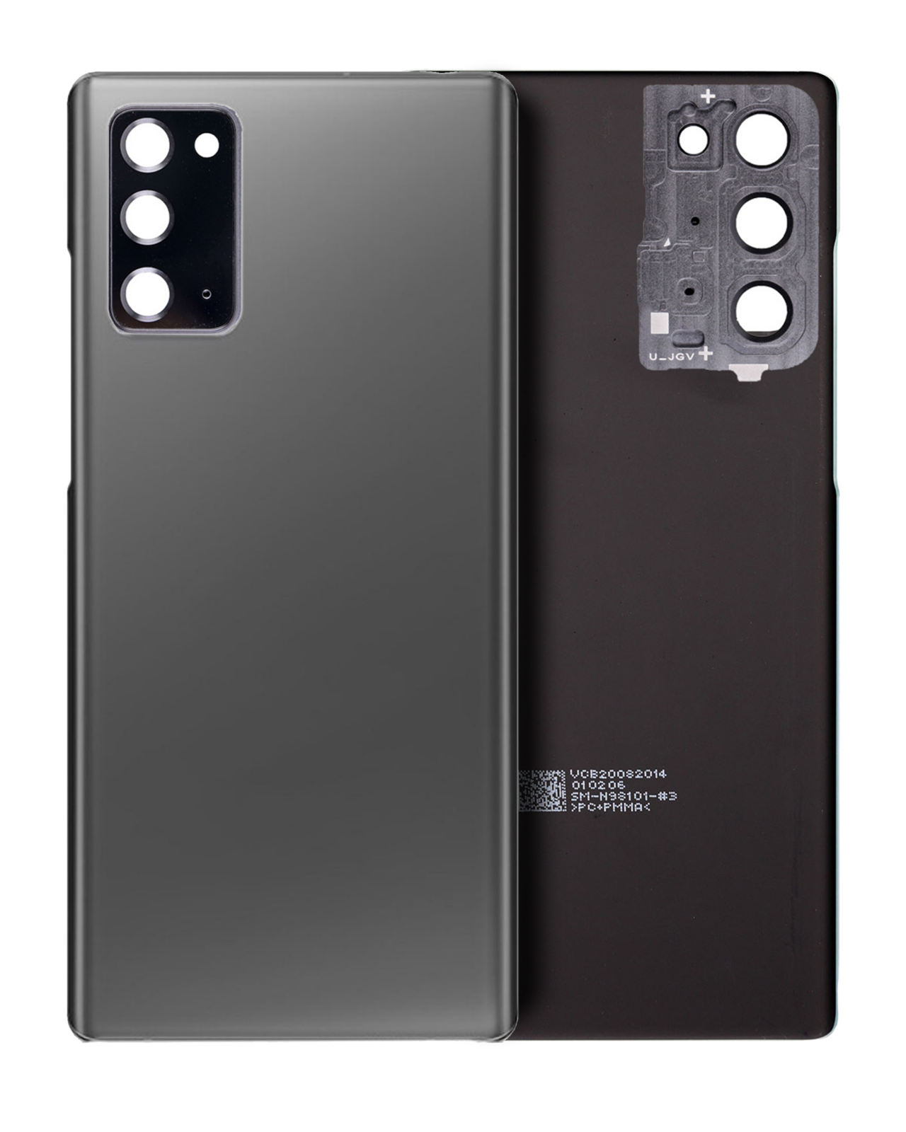 Back Cover Glass With Camera Lens For Samsung Galaxy Note 20 5G (No Logo) (Aftermarket Plus) (Mystic Gray)