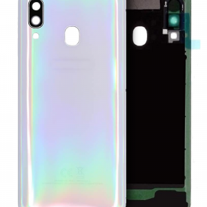 Back Cover Glass With Camera Lens For Samsung Galaxy A40 (A405 / 2019) (Service Pack) (White)