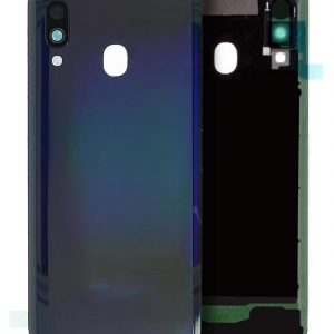 Back Cover Glass With Camera Lens For Samsung Galaxy A40 (A405 /2019) (Service Pack) (Black)