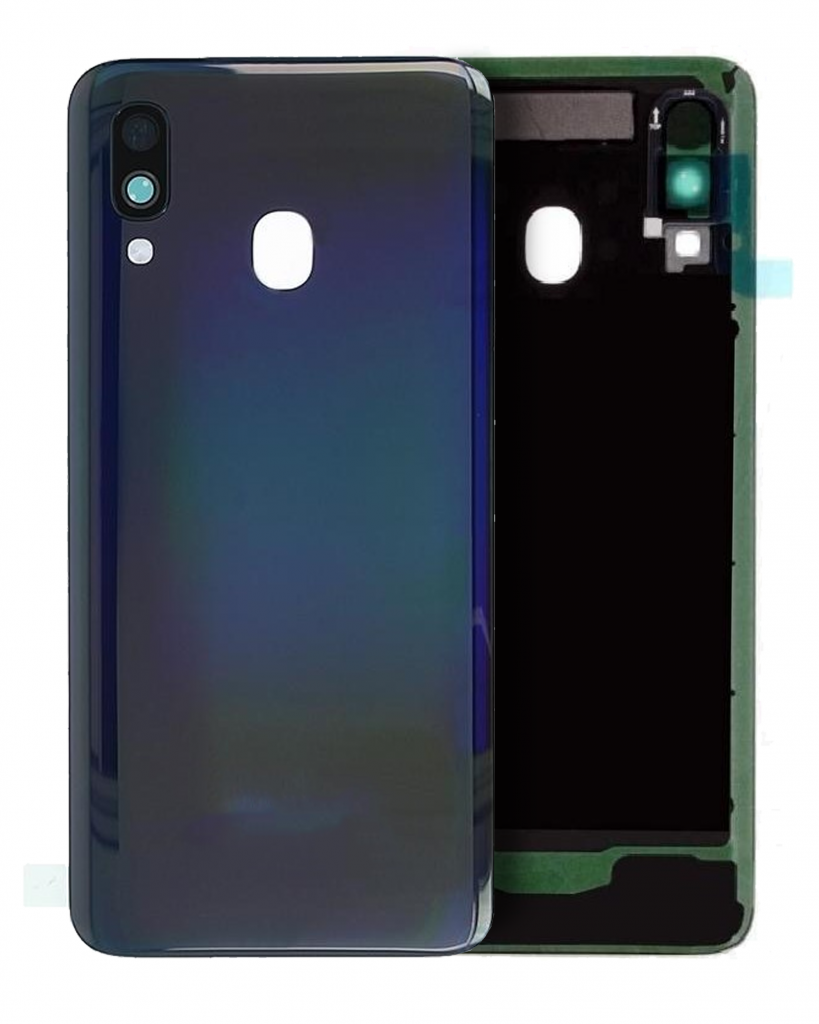 Back Cover Glass With Camera Lens For Samsung Galaxy A40 (A405 /2019) (Service Pack) (Black)