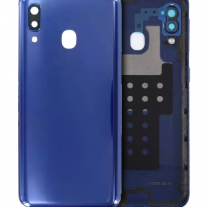 Back Cover Glass With Camera Lens For Samsung Galaxy A20E (A202 / 2019) (Service Pack) (Blue)