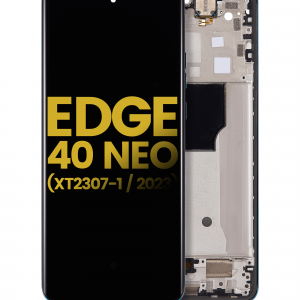 OLED Assembly With Frame For Motorola Moto Edge 40 Neo (XT2307-1 / 2023) (Refurbished) (Caneel Bay)