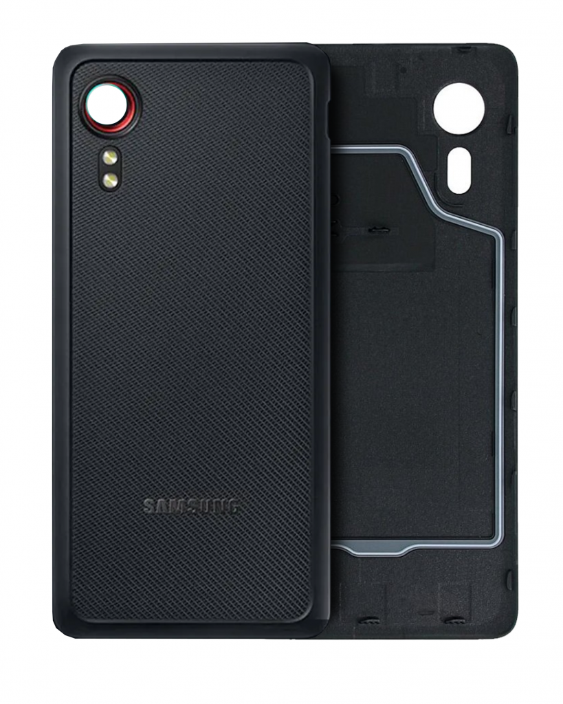 Back Cover Glass With Camera Lens For Samsung Galaxy Xcover 5 (Service Pack) (Black)