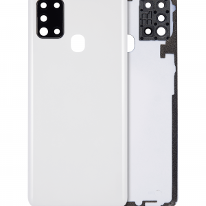 Back Cover Glass With Camera Lens For Samsung Galaxy A21s (A217 / 2020) (Service Pack) (White)