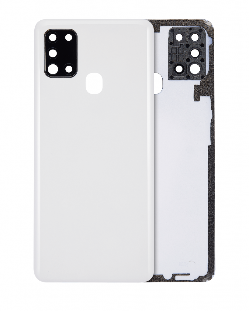Back Cover Glass With Camera Lens For Samsung Galaxy A21s (A217 / 2020) (Service Pack) (White)