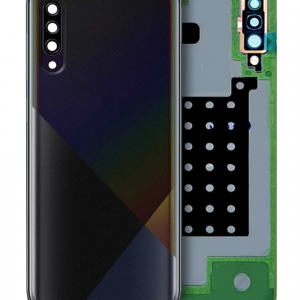 Back Cover Glass With Camera Lens For Samsung Galaxy A30S (A307 / 2019) (Service Pack) (Black)