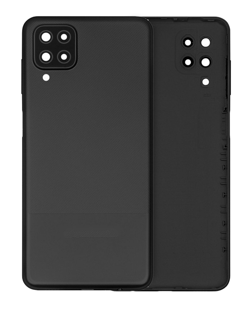 Back Cover Glass With Camera Lens For Samsung Galaxy A12 Nacho (A127 / 2021) (Service Pack) (Black)