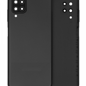 Back Cover Glass With Camera Lens For Samsung Galaxy A12 (A125 / 2020) (Service Pack) (Black)