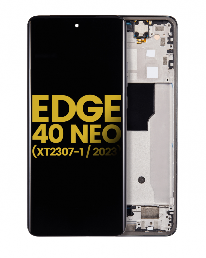 OLED Assembly With Frame For Motorola Moto Edge 40 Neo (XT2307-1 / 2023) (Refurbished) (Black)