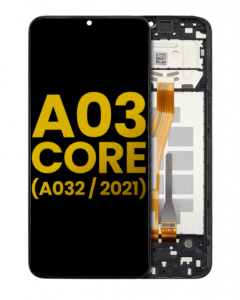 LCD Assembly With Frame For Samsung Galaxy A03 Core (A032 / 2021) (Refurbished) (Black)