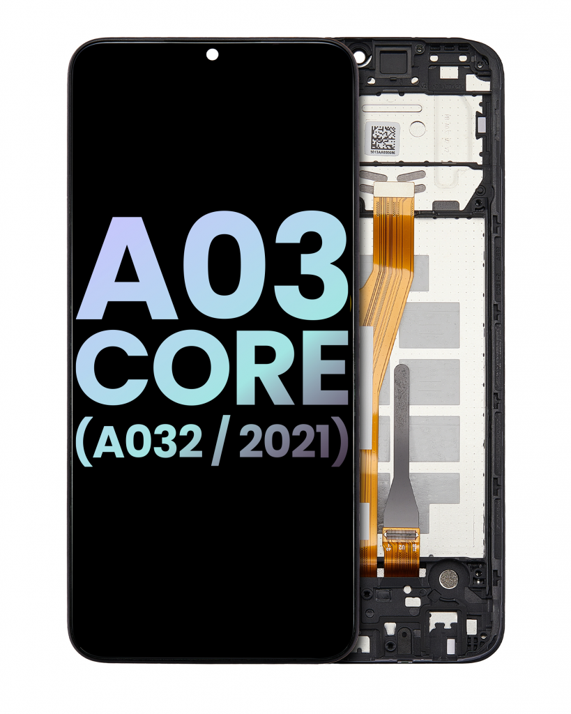 LCD Assembly With Frame For Samsung Galaxy A03 Core (A032 / 2021) (Service Pack) (Black)