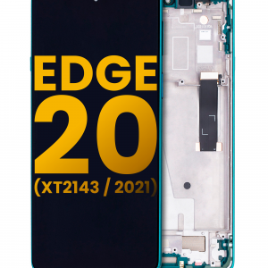 LCD Assembly With Frame For Motorola Edge 20 (XT2143 / 2021) (Refurbished) (Frosted Emerald)
