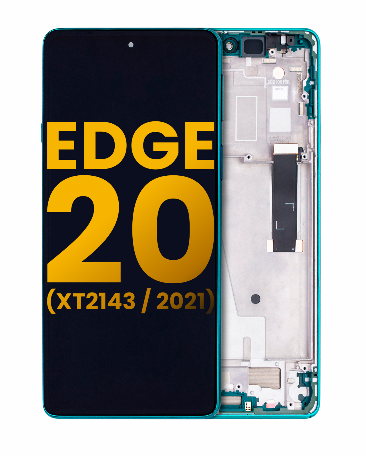 LCD Assembly With Frame For Motorola Edge 20 (XT2143 / 2021) (Refurbished) (Frosted Emerald)