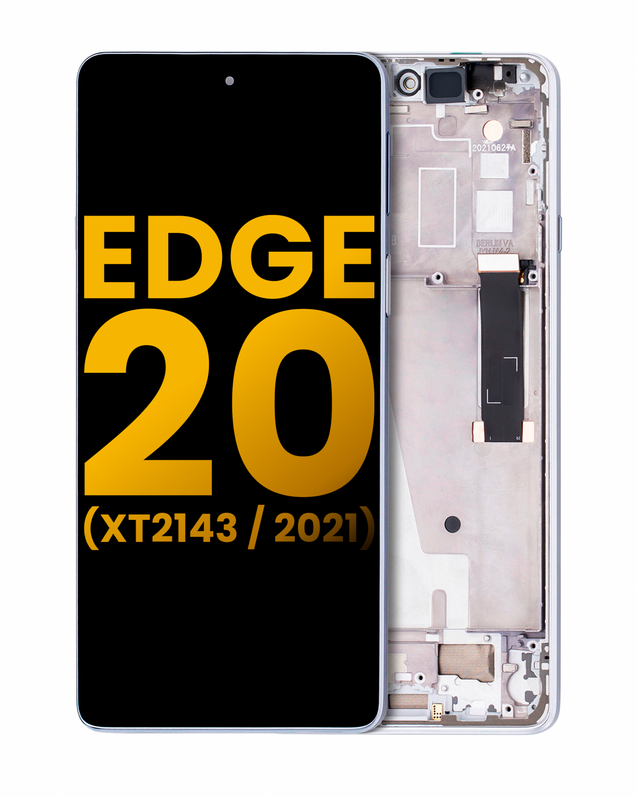 LCD Assembly With Frame For Motorola Edge 20 (XT2143 / 2021) (Refurbished) (Frosted White)